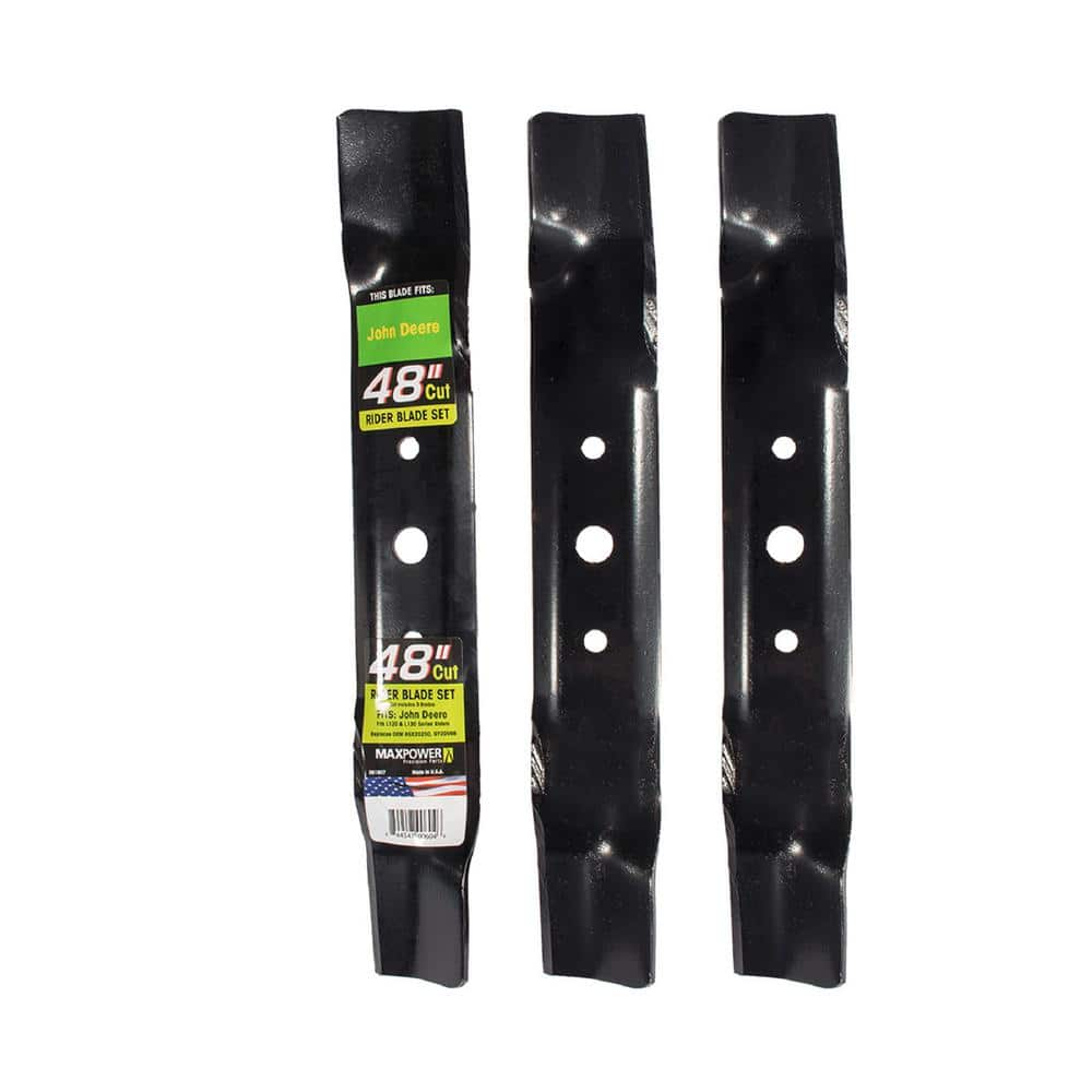 MaxPower 3 Blade Set For Many 48 In. Cut John Deere Mowers Replaces OEM ...