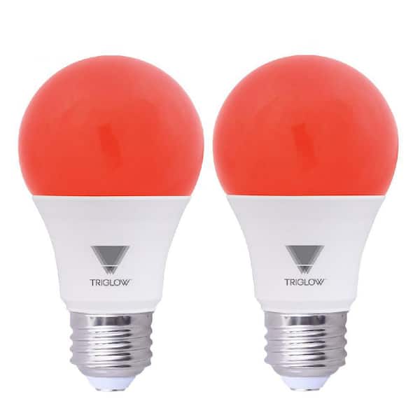 TriGlow 60-Watt Equivalent A19 Red LED Light Bulb (2-Pack)