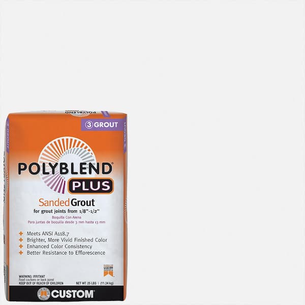 Custom Building Products Polyblend Plus #641 Cool White 25 lb. Sanded Grout