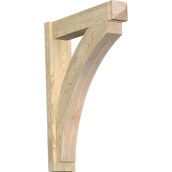 Ekena Millwork 6 in. x 34 in. x 26 in. Douglas Fir Thorton Arts and Crafts Rough Sawn Outlooker