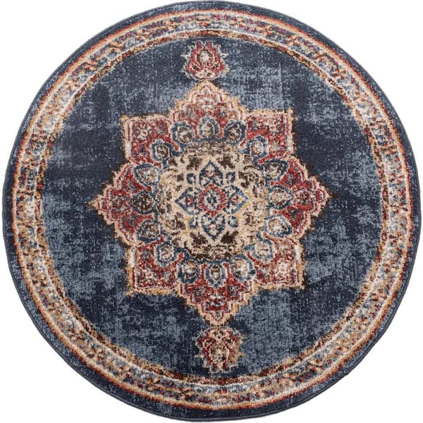 Utopia Helios Dark Blue 3' 3 x 3' 3 Area Rug