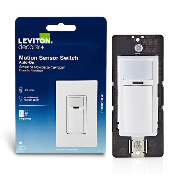 Decora In-Wall Motion Sensor Light Switch, Motion Activated, Auto-On/Auto-Off, 2-Amp, Single Pole, White DOS02-1LW