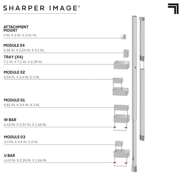 Sharper Image 3-Tier Adjustable Caddy Hanging Shower 1013969 - The