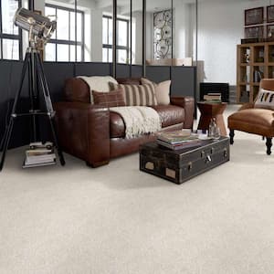 Perfectly Posh - Soft Light - Beige 43 oz. Nylon Pattern Installed Carpet