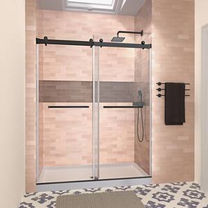 Rienza 60 in. W x 74 in. H Sliding Shower Door, CrystalTech Treated 5/16 in. Tempered Clear Glass, Matte Black Hardware