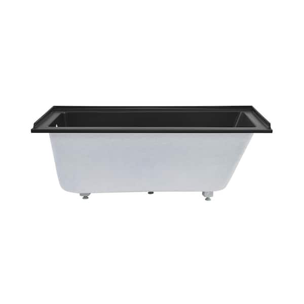 Voltaire 60 in. x 30 in. Rectangular Soaking Alcove Bathtub with Left-Hand Drain in Matte Black