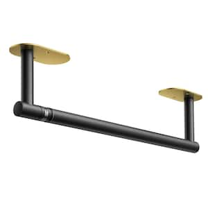 Wall Mount Single Post Toilet Paper Holder in Black Gold