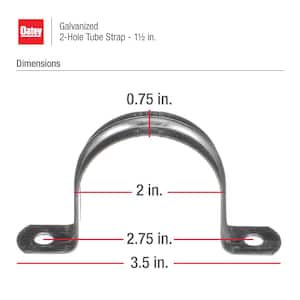 Oatey 1-1/4 in. Galvanized 2-Hole Pipe Hanger Strap (4-Pack) 33545 - The  Home Depot