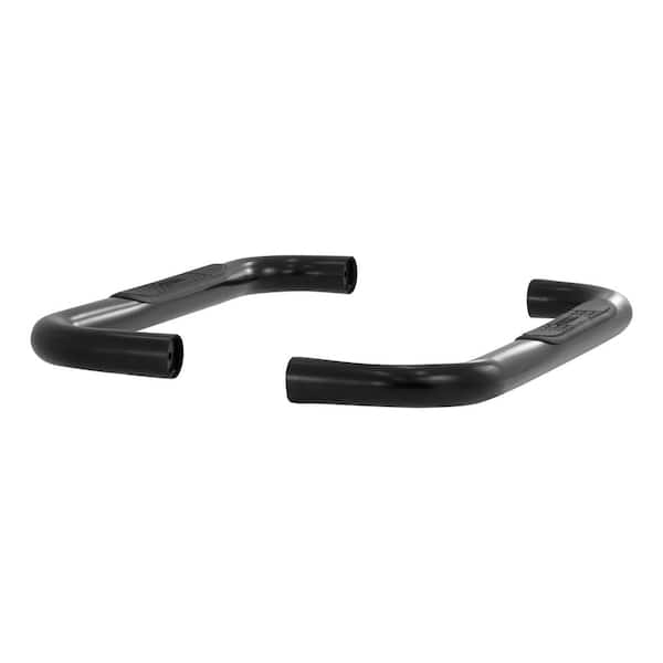 Aries 3-Inch Round Black Steel Nerf Bars, No-Drill, Select Jeep Wrangler TJ