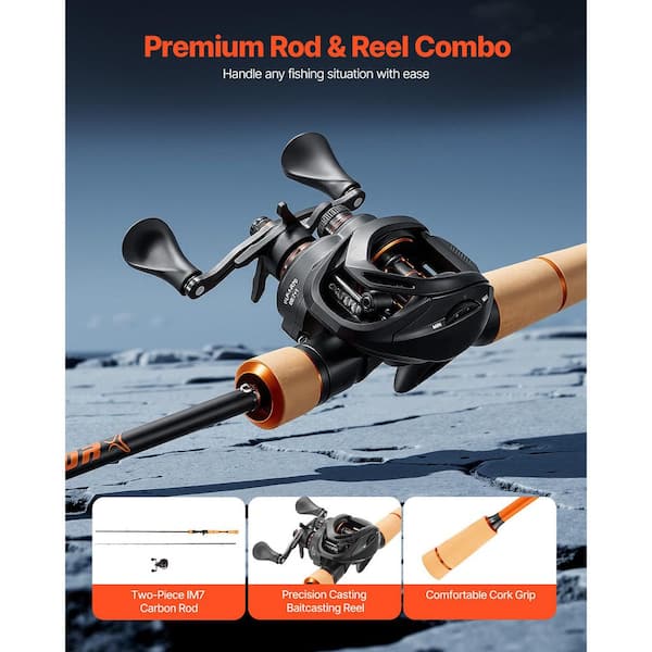 SKYSHALO Rod and Fishing Reel Combo Ceramic Guides IM7 Carbon Fiber Baitcasting 6 Plus 1 BB System, 7.0:1 Gear Ratio, Cork Handle SKYSHALO Rod and Fishing Reel Combo Ceramic Guides IM7 Carbon Fiber Baitcasting 6 Plus 1 BB System, 7.0:1 Gear Ratio, Cork Handle
