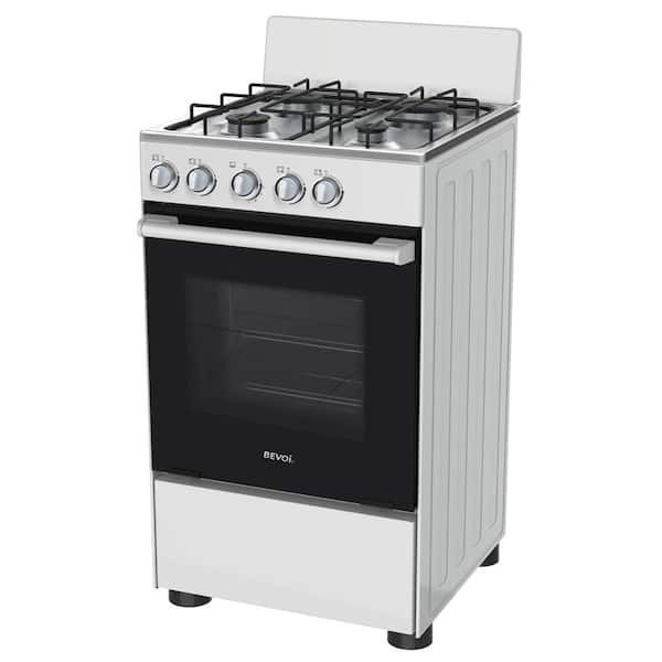 Bevoi 24 in. 4-Burner Gas Range in Stainless Steel