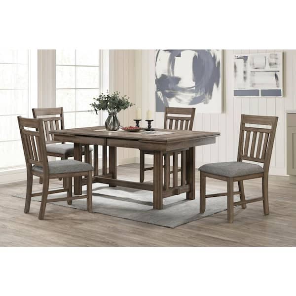 NEW CLASSIC HOME FURNISHINGS New Classic Furniture Harrisburg 5-piece Walnut Wood Top Dining Table Set (Seats 4)