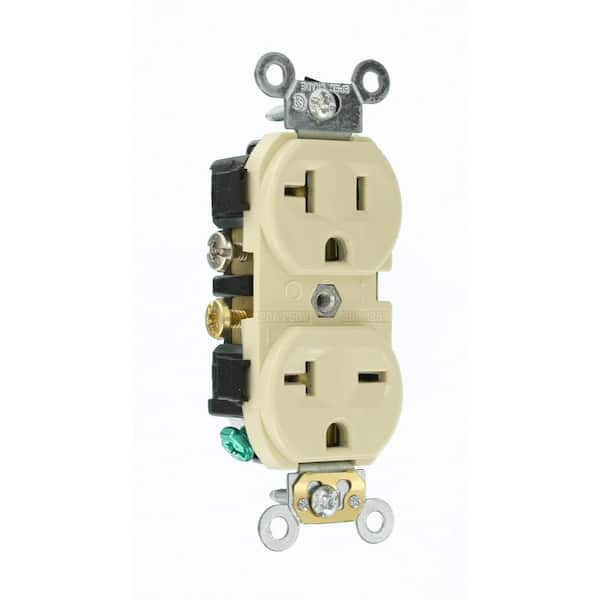 20 Amp 125/250 V NEMA 5-20R/6-20R Duplex Outlet/Receptacle, Ivory (1-Pack) 5842-I