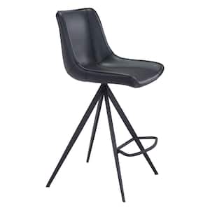 Aki 22 in. Black Counter Chair (Set of 2)