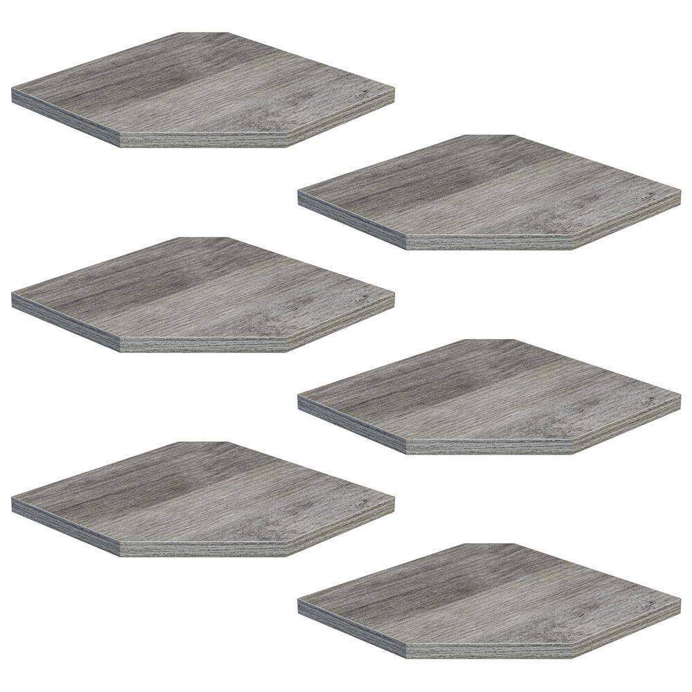 7 in. W x 7 in. D Gray Corner Shelf Wall Mount Floating Corner
