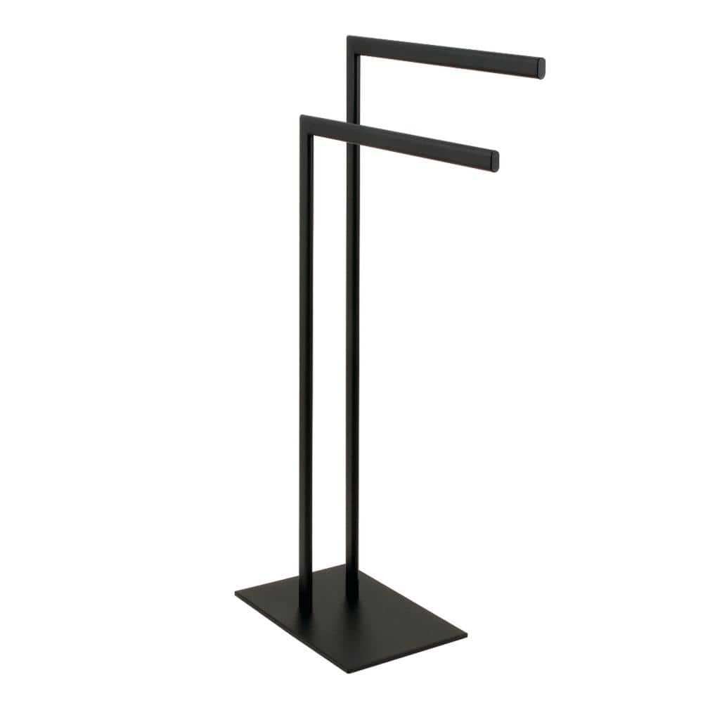 Kingston Brass Edenscape 2-Bar Freestanding Towel Rack in Matte Black ...