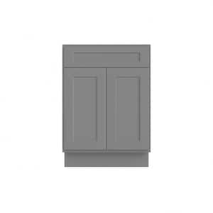 24 in. W x 21 in. D x 34.5 in. H Ready to Assemble Bath Vanity Cabinet without Top in Shaker Grey