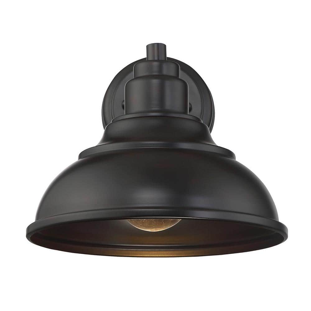 Dunston 11 in. W x 9.5 in. H 1-Light English Bronze Hardwired Outdoor Wall Lantern Sconce with Metal Shade price history on PriceWatchPro