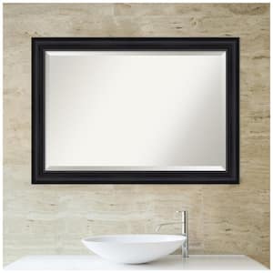 Astor 41 in. x 29 in. Modern Rectangle Framed Black Bathroom Vanity Mirror