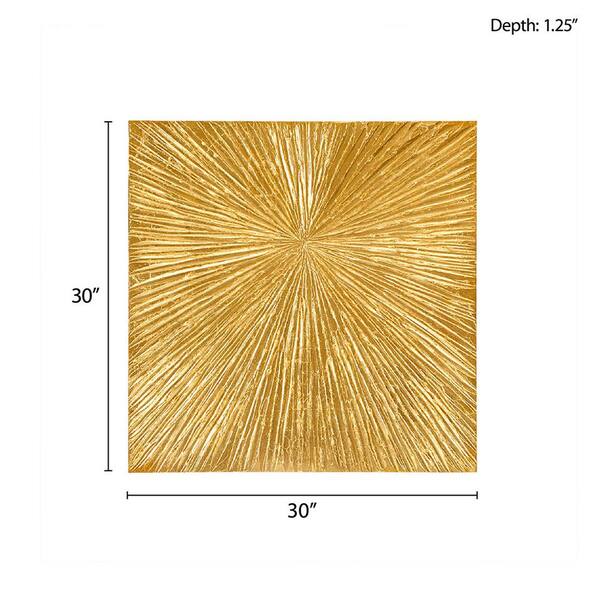 Vsmile Gold Hand Painted Dimensional Resin Wood Wall Art