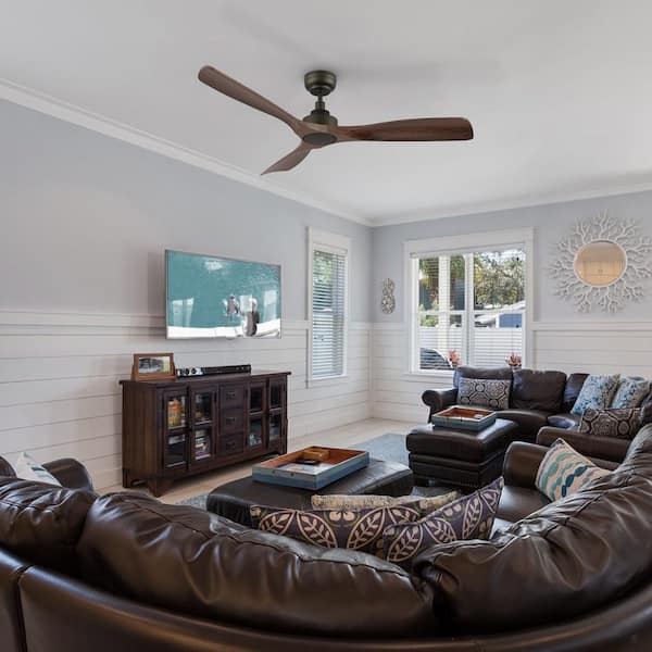 Kilkeel 52 in. Indoor Oil Rubbed Bronze Downrod Standard Smart Ceiling Fan with Remote, Works with Alexa without Light