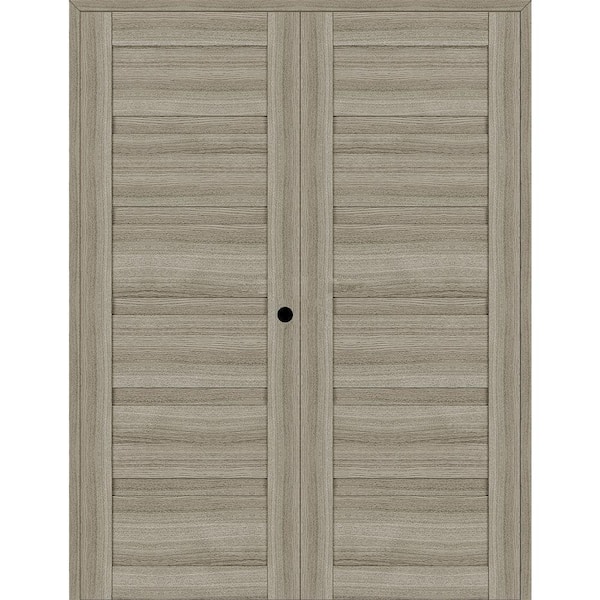 Belldinni Louver 36 in. x 79.375 in. Left Active Shambor Wood Composite Double Prehung Interior Door