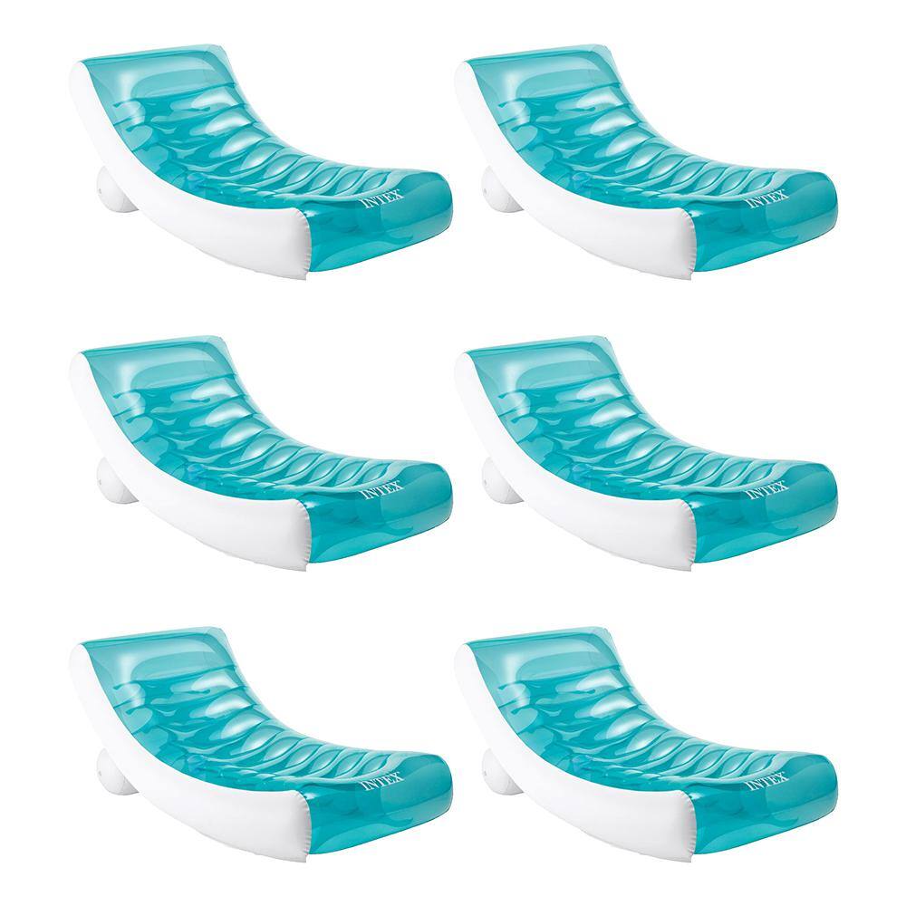 Intex Inflatable Rockin Lounge Pool Floating Raft Chair With Cupholder 