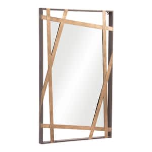 Tolix 19.7 in. W x 31.5 in. H Rectangle Steel Antique Gold Modern Decorative Mirror