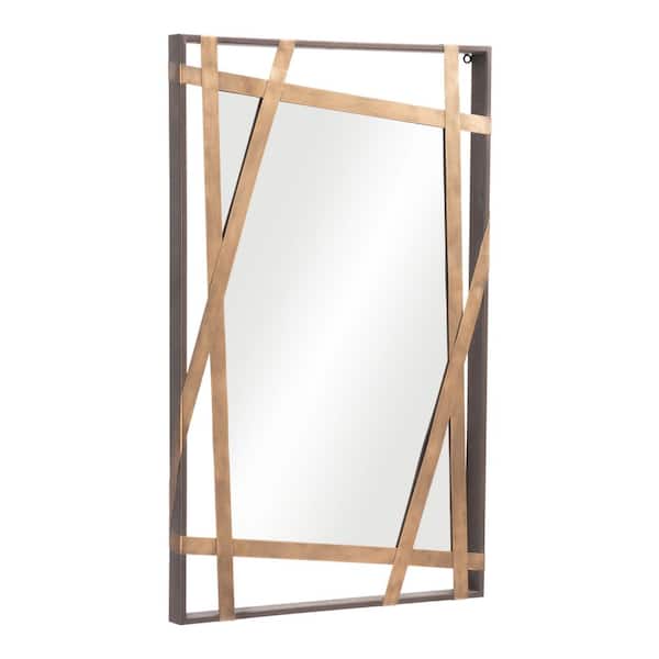 ZUO Tolix 19.7 in. W x 31.5 in. H Rectangle Steel Antique Gold Modern Decorative Mirror