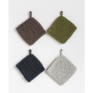 Square Cotton Crocheted Pot Holder (Set of 4)