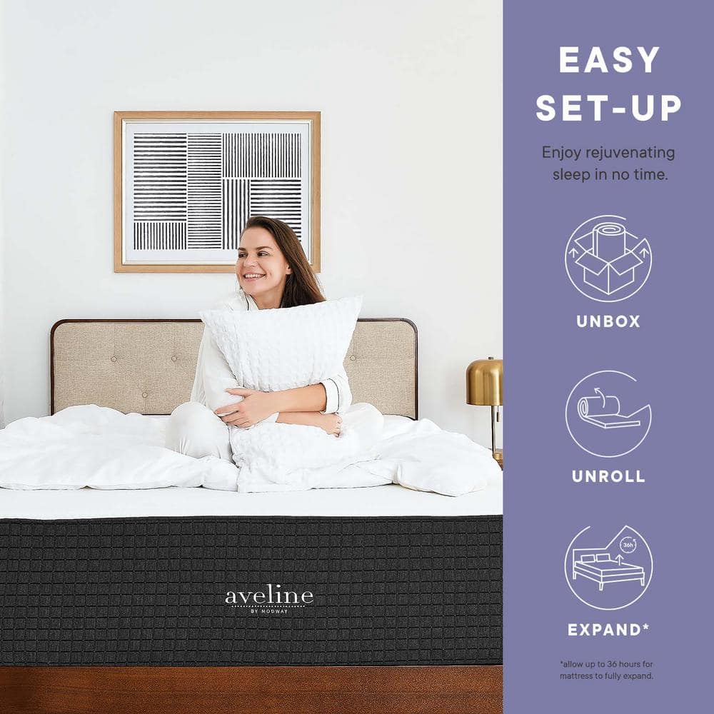 SereneDream 12" Queen Gel Memory Foam Mattress in White