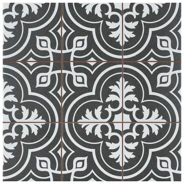 Merola Tile Harmonia Vintage Black 13 in. x 13 in. Ceramic Floor and Wall Tile (12.0 sq. ft./Case)