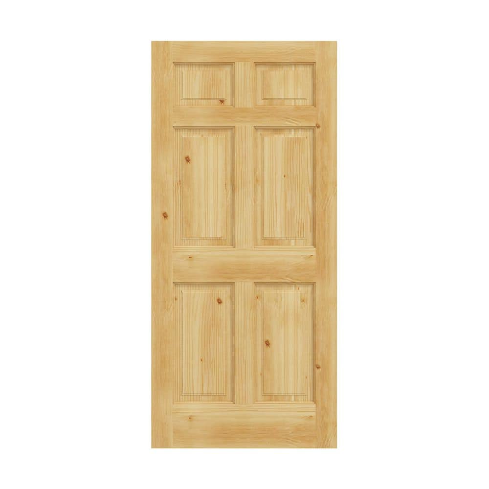 30 in. X 80 in. X 1-3/8 in. 6-Panel Unfinished Knotty Pine Wood Solid Core Interior Door Slab price history on PriceWatchPro