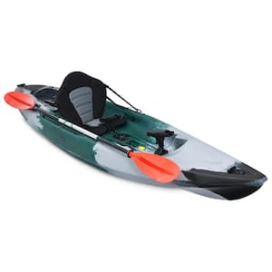 9.7 ft. Green Single Sit-on-Top Fishing Kayak Single Kayak Boat W/Fishing rod holders & Paddle