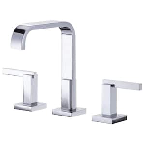 Sirius 8 in. Widespread 2-Handle Bathroom Faucet with Metal Touch Down Drain in Chrome