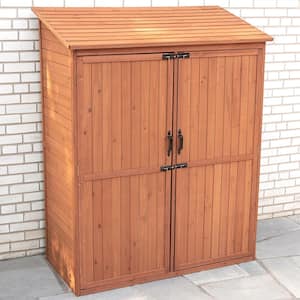 4.9 ft. W x 2.4 ft. D x 6 ft. H Medium Brown Cypress Solid Wood Storage Shed with Pull Out Crates 11.76 sq. ft.