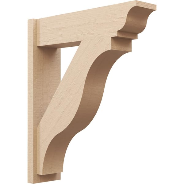 Ekena Millwork 8 in. x 36 in. x 30 in. Funston Traditional Rough Cedar Woodgrain Timberthane Polyurethane Outlooker, Primed Tan