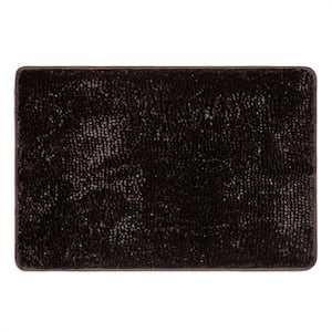 Bali Breeze Brown 26 in. x 44 in. Chenille Polyester Machine Washable Bath Mat