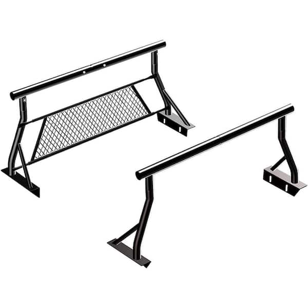 CALHOME Extendable Non-Drilling Steel Pickup Truck Bed Headache Rack w/Window Protector Sport Bar Rooftop Tent Bar (Set of 2)