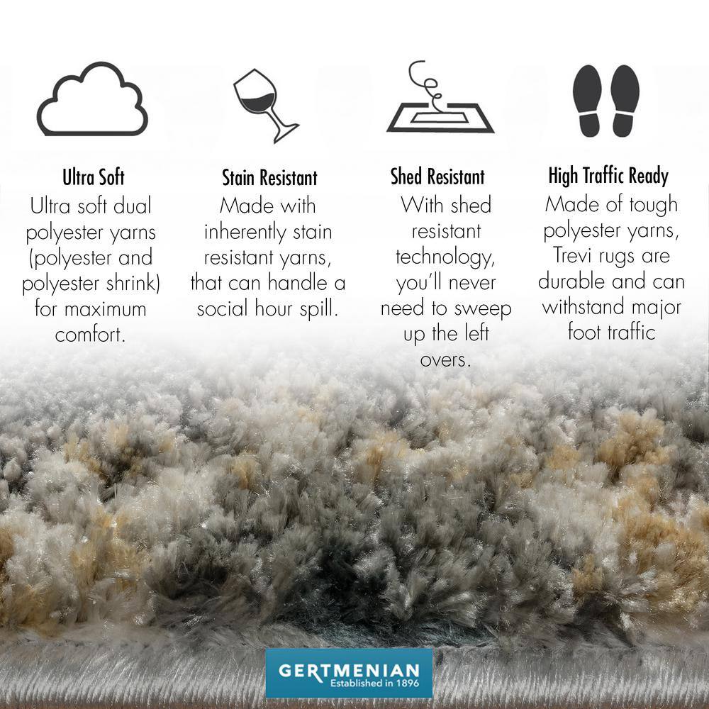 Trevi Zalo 8' x 10' Gray Abstract Shag Area Rug