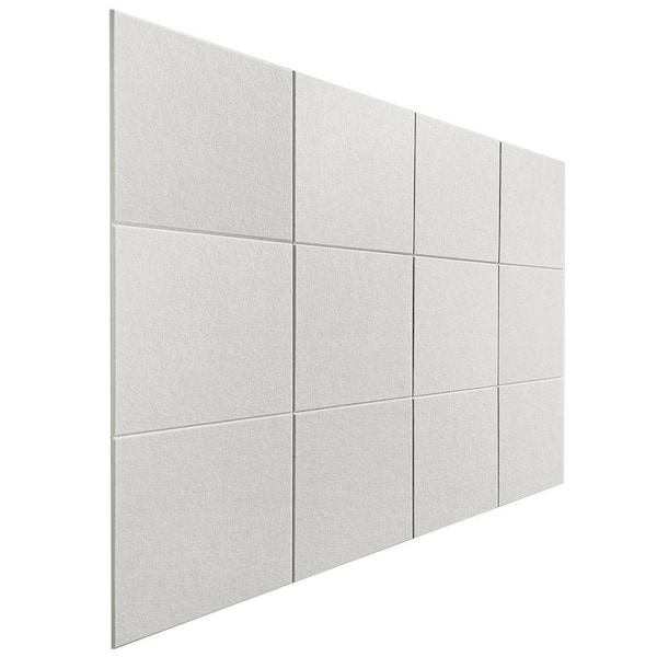 47 x 35 Felt Wall Tiles with Removable Adhesive Tabs Warm White Recycled Polyester Pin Board for Home Office 12-Pack