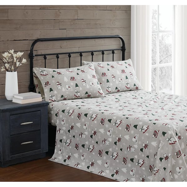 Truly Soft Polar Bears Full Cotton Flannel Sheet Set
