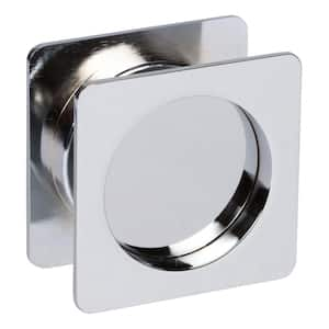 Contemporary Square Polished Chrome Hall, Closet Passage Sliding Pocket Door Lock