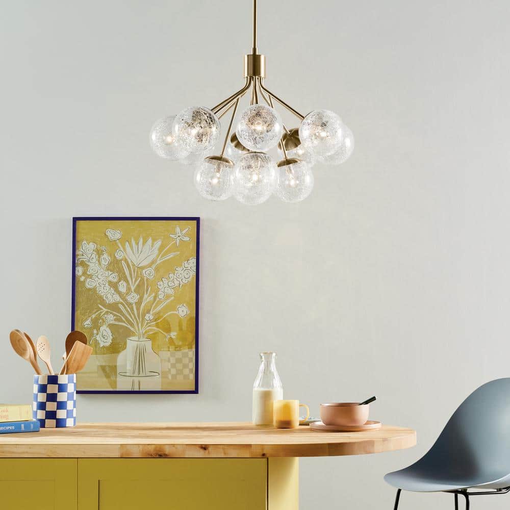 KICHLER Silvarious 30 in. 12-Light Champagne Bronze Modern Crackle