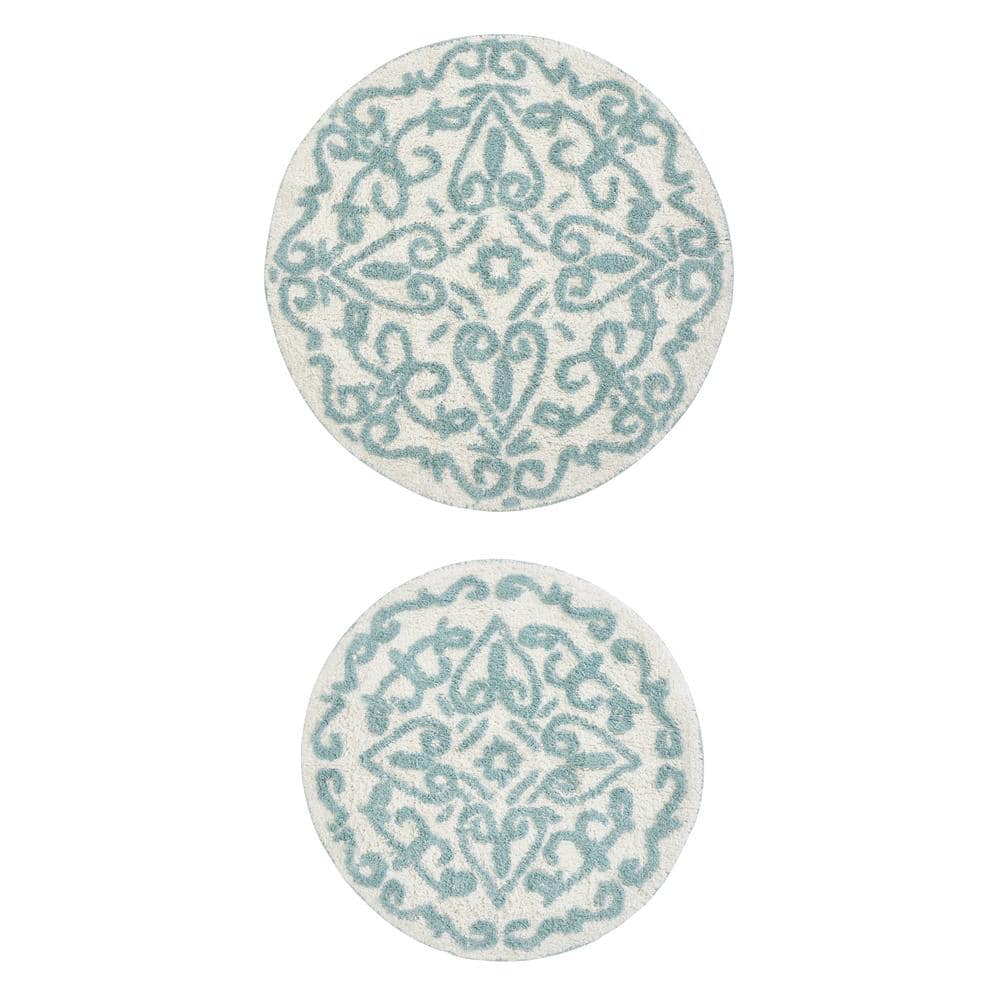 Chesapeake Merchandising Inc Chesapeake Kyala 2-Pieces Spa Bath Rug ( 30 in. & 24 in. Round)