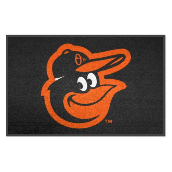 MLB Baltimore Orioles Black 2 ft. x 3 ft. Area Rug