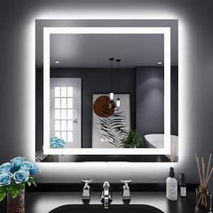 36 in. W x 36 in. H Rectangular Frameless LED Light Wall Bathroom Vanity Mirror with Anti-Fog