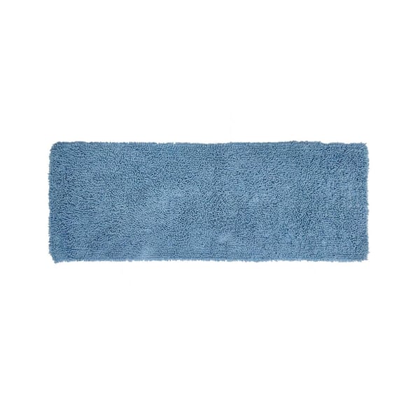 HOME WEAVERS INC Fantasia Bath Rug 100% Cotton Bath Rugs Set, 21 in. x54 in. Runner, Blue