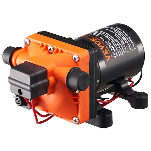 12-Volt Diaphragm Pump 3 GPM 4-Chamber Automatic Pressure Switch 40-100 PSI for RV Yacht Food Truck Camper Marine