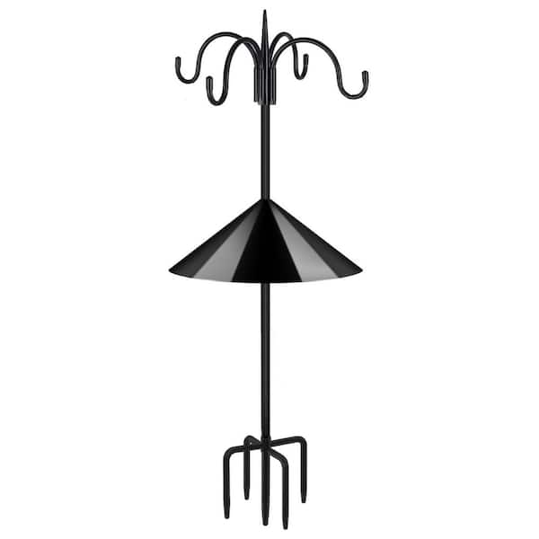 92 in. Metal Four Shepard's Hooks for Outdoor, Adjustable Shepard Hooks with Squirrel Baffles